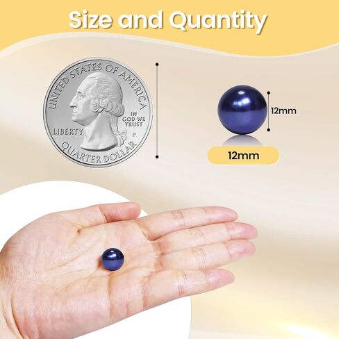 350Pcs Navy Blue Vase Filler Pearl Beads for Crafting 12mm Beads No Holes Decor Suitable for Wedding Decor, Party Decorations, Centerpiece Table Decorations in Kuwait