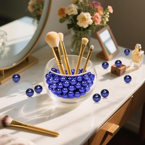 350Pcs Navy Blue Vase Filler Pearl Beads for Crafting 12mm Beads No Holes Decor Suitable for Wedding Decor, Party Decorations, Centerpiece Table Decorations in Kuwait