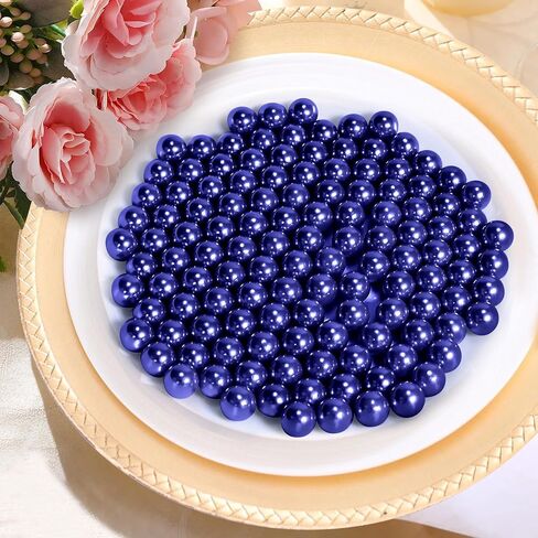 350Pcs Navy Blue Vase Filler Pearl Beads for Crafting 12mm Beads No Holes Decor Suitable for Wedding Decor, Party Decorations, Centerpiece Table Decorations in Kuwait