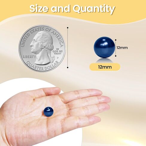 350Pcs Navy Blue Vase Filler Pearl Beads for Crafting 12mm Beads No Holes Decor Suitable for Wedding Decor, Party Decorations, Centerpiece Table Decorations in Kuwait