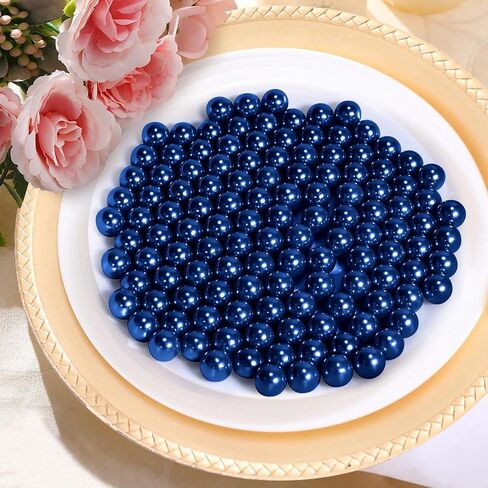 350Pcs Navy Blue Vase Filler Pearl Beads for Crafting 12mm Beads No Holes Decor Suitable for Wedding Decor, Party Decorations, Centerpiece Table Decorations in Kuwait
