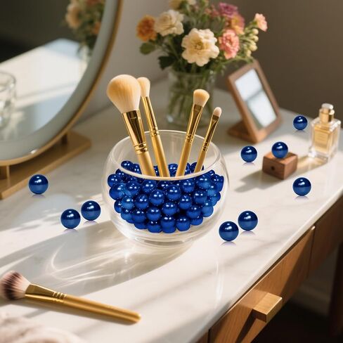 350Pcs Navy Blue Vase Filler Pearl Beads for Crafting 12mm Beads No Holes Decor Suitable for Wedding Decor, Party Decorations, Centerpiece Table Decorations in Kuwait