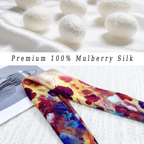 100 ٪ Mulberry Silk Scarf 21 "x21" خفيفة الوزن رقمي رقمي صغير مربع للنساء ، Bandana Neckerchief Fashion in Kuwait