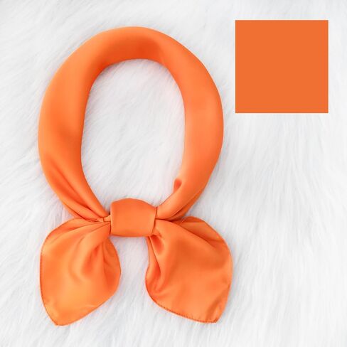 CHUNG Women's Square Satin Scarf 27.5" Bandanas Solid 50s Retro Neck Scarves Emulation Silk Handbag Hair Ribbons Necktie in Kuwait