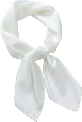 CHUNG Women's Square Satin Scarf 27.5" Bandanas Solid 50s Retro Neck Scarves Emulation Silk Handbag Hair Ribbons Necktie in Kuwait