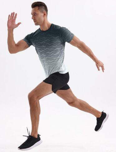 APTRO Men's Athletic T-Shirts Quick Dry Running Workout Shirts Short Sleeve Activewear Crew Neck Gym Tee Tops in Saudi Arabia