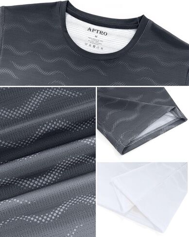 APTRO Men's Athletic T-Shirts Quick Dry Running Workout Shirts Short Sleeve Activewear Crew Neck Gym Tee Tops in Saudi Arabia