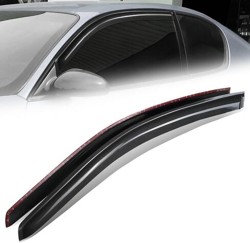 Auto Dynasty Set of 4 Carbon Fiber Pattern Window Visors Compatible with 2001-2012 Ford Escape Mazda Tribute Mercury Mariner, Tape-On Rain Guards Shield Vent Shade Deflector Glossy Black in Saudi Arabia