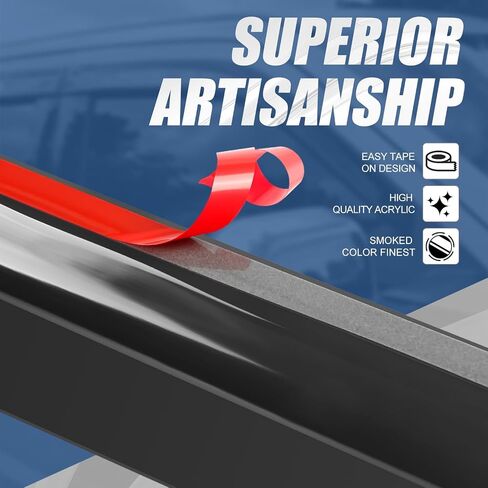 Auto Dynasty Set of 4 Carbon Fiber Pattern Window Visors Compatible with 2001-2012 Ford Escape Mazda Tribute Mercury Mariner, Tape-On Rain Guards Shield Vent Shade Deflector Glossy Black in Saudi Arabia