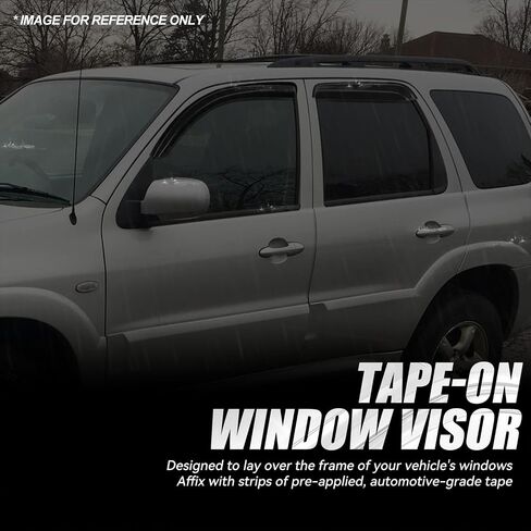 Auto Dynasty Set of 4 Carbon Fiber Pattern Window Visors Compatible with 2001-2012 Ford Escape Mazda Tribute Mercury Mariner, Tape-On Rain Guards Shield Vent Shade Deflector Glossy Black in Saudi Arabia