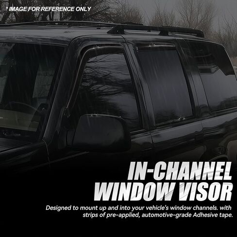 Auto Dynasty Set of 4 Carbon Fiber Pattern Window Visors Compatible with 2001-2012 Ford Escape Mazda Tribute Mercury Mariner, Tape-On Rain Guards Shield Vent Shade Deflector Glossy Black in Saudi Arabia
