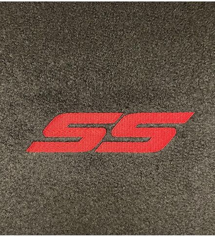 A Set of 4 Universal Fit Front and Rear Logo Plush Carpet Floor Mats - Racing Red SS in Kuwait