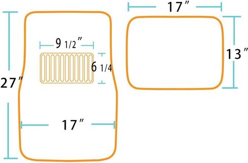 A Set of 4 Universal Fit Front and Rear Logo Plush Carpet Floor Mats - Racing Red SS in Kuwait