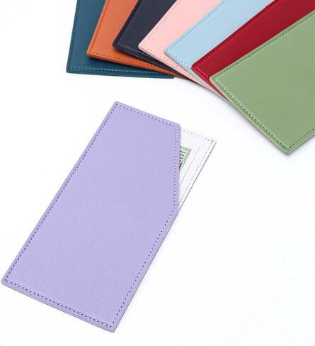 Cash Envelopes PU Leather Budget Envelope Black Credit Card Holder Reusable Money Clip for Budgeting Women Men Bill Receipt Coupon Organizer (Black) in Kuwait