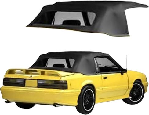 قمة ومقاعد Sierra Auto Tops و Seats قابلة للتحويل عام 1983-1990 Ford Mustang - أسود ، فينيل - بديل قابل للتحويل مع نافذة زجاجية - أعلى قابلة للتحويل ، قمة ناعمة كاملة in Saudi Arabia