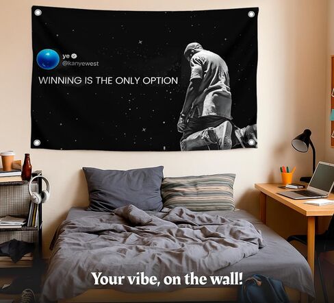 3x5 Ft Quoted Tweet Polyester Flag Winning Is The Only Option with 4 Grommets - College Dorm Room Guys Man Cave Frat Bedroom in Indoor or Outdoor - Single Sided Tapestry for Badroom Decorations in Saudi Arabia