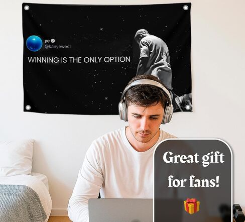 3x5 Ft Quoted Tweet Polyester Flag Winning Is The Only Option with 4 Grommets - College Dorm Room Guys Man Cave Frat Bedroom in Indoor or Outdoor - Single Sided Tapestry for Badroom Decorations in Saudi Arabia