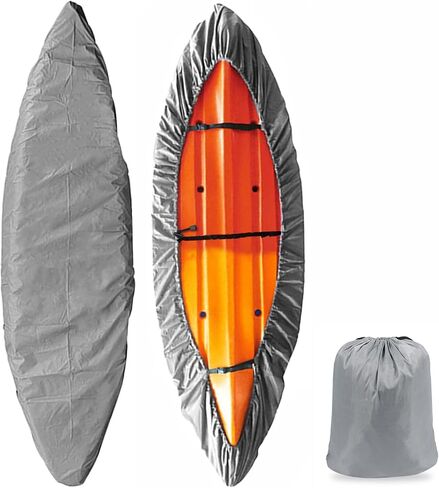 أغطية قوارب الكاياك المقاومة للماء من ريدكامب، أغطية زورق للحماية من الأشعة فوق البنفسجية ضد الغبار وإكسسوارات الكاياك للتخزين الداخلي والخارجي، مناسبة لـ 3.1-3.5 م/10.2-11.5 قدم، مموهة in Kuwait