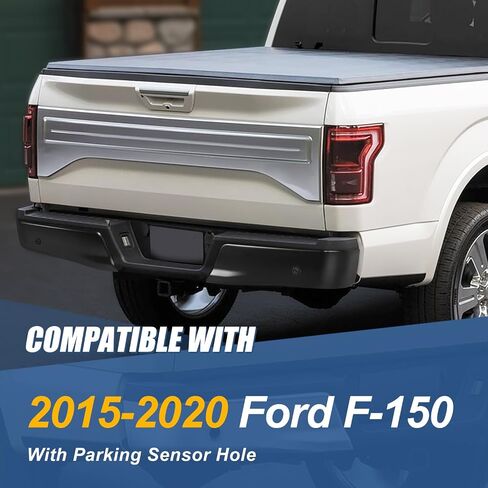 تغطية أغطية الطرف الخلفي للسلالة التلقائية المتوافقة مع 2015-2020 Ford F-150 ، الجانب الأيمن للركاب ، مع ثقوب مستشعر وقوف السيارات ، الأسود المطلي/المطلي in Kuwait