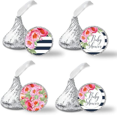 Watercolor Sunflower & Peony Floral with Pumpkins Fall Baby Shower Kiss Sticker Labels, 300 0.75" Circle Stickers for Chocolate Kisses Amanda Creation, Great for Favors, Treats, Envelopes & Bags in Saudi Arabia