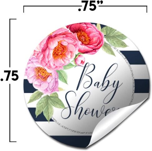 Watercolor Sunflower & Peony Floral with Pumpkins Fall Baby Shower Kiss Sticker Labels, 300 0.75" Circle Stickers for Chocolate Kisses Amanda Creation, Great for Favors, Treats, Envelopes & Bags in Saudi Arabia