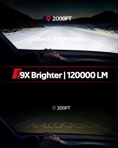 Torchbeam 9005 9006 LED Fog Light Bulbs, Super Bright 9005/HB3 9006/HB4 Light, 6500K 130W 120000LM 900% Brighter HB3 Light Bulbs For UTV ATV Offroad Vehicles in Saudi Arabia