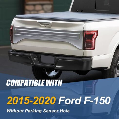 تغطية أغطية الطرف الخلفي للسلالة التلقائية المتوافقة مع 2015-2020 Ford F-150 ، الجانب الأيمن للركاب ، مع ثقوب مستشعر وقوف السيارات ، الأسود المطلي/المطلي in Kuwait