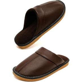 Genuine Leather Slippers for Women Men, Fuzzy Bedroom House Slippers in Kuwait