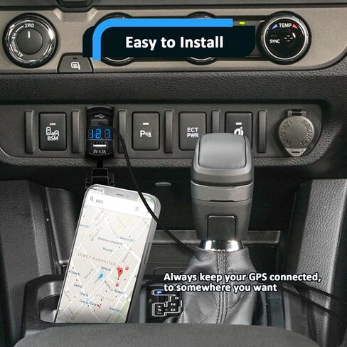 WSAYS 12V USB Rocker Switch Dual Charger/Outlet مع عرض Voltmeter LED متوافق مع UTVS ATVS TRUCTS TRUCTS BOOTS RVS CAMPERS in Saudi Arabia