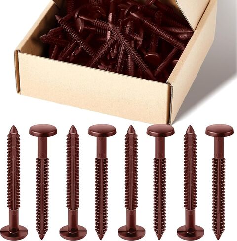 Blulu 36 Pcs 3 Inch Vinyl Shutter Fastener Window Panel Peg Lok Pin Pegs Screws Shutter Spikes Anchor (Black) in Kuwait