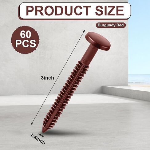 Blulu 36 Pcs 3 Inch Vinyl Shutter Fastener Window Panel Peg Lok Pin Pegs Screws Shutter Spikes Anchor (Black) in Kuwait