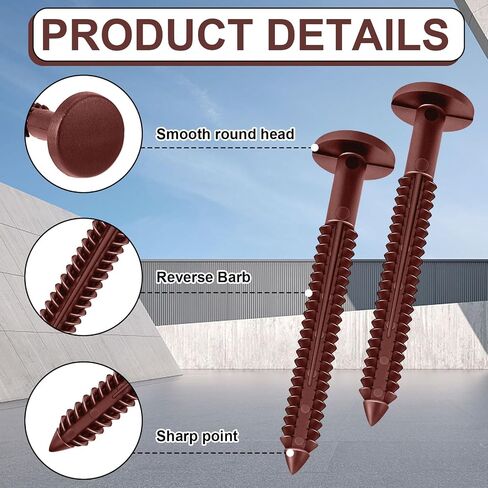 Blulu 36 Pcs 3 Inch Vinyl Shutter Fastener Window Panel Peg Lok Pin Pegs Screws Shutter Spikes Anchor (Black) in Kuwait