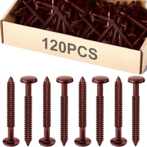 Blulu 36 Pcs 3 Inch Vinyl Shutter Fastener Window Panel Peg Lok Pin Pegs Screws Shutter Spikes Anchor (Black) in Kuwait