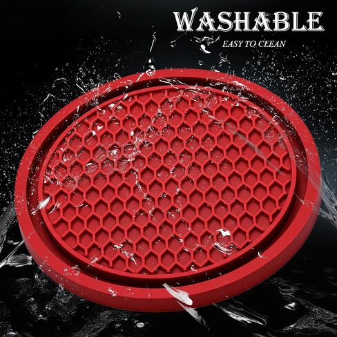 2PCS Car Cup Holder Coaster, Universal Auto Non-Slip Cup Holder Coaster, 2.75In Universal Non-Slip Recessed Car Interior Accessories (Red) in Kuwait