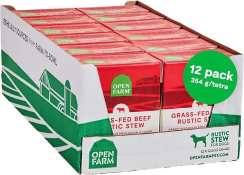Open Farm Open Salmon Salmon Rustic Stew Cog Food ، وجبات خالية من الحبوب أو الطعام مع اللحوم والموجودات الخارقة للمسؤولية بدون مكونات اصطناعية ، 12.5 أوقية (حزمة من 12 صناديق) in Kuwait