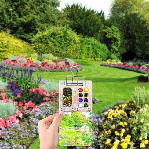 مجموعة طلاء لوحة السفر ، Boyistar 22 PCS Mini Travel Watercolor Set ، 2.36 '' 'Acrylic Grid Paint Fox for Painters Artists ، مع 12 دهونًا للألوان (ألوان أكريليك بنية اللون) in Kuwait