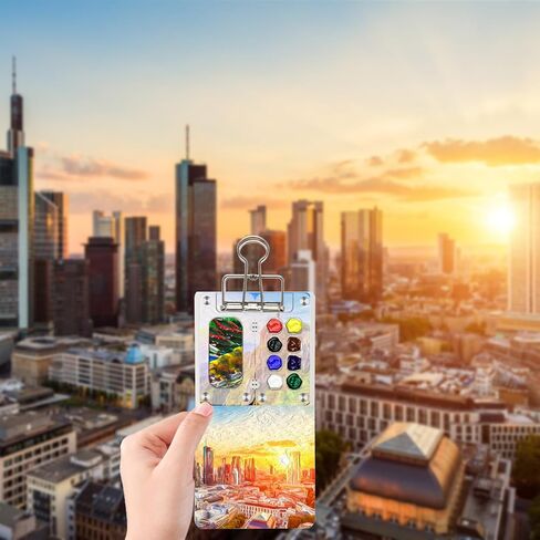 مجموعة طلاء لوحة السفر ، Boyistar 22 PCS Mini Travel Watercolor Set ، 2.36 '' 'Acrylic Grid Paint Fox for Painters Artists ، مع 12 دهونًا للألوان (ألوان أكريليك بنية اللون) in Kuwait