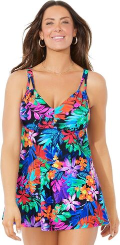 Swimsuits For All Women's Loop Strap Two-Piece Swimdress (Plus in Saudi Arabia