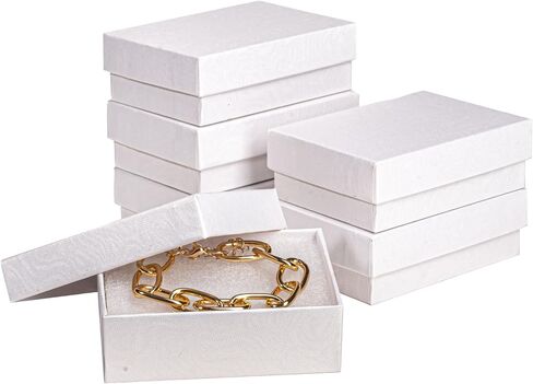 Jewelry Gift Boxes 6 Pack 3.1x2.25x1 inch Cardboard Jewelry Box, Cotton Filled Small Jewelry Gifts Boxes With Lids | For Earring, Bracelet, Necklace, Rings, Gift Boxes For Presents Brown in Kuwait