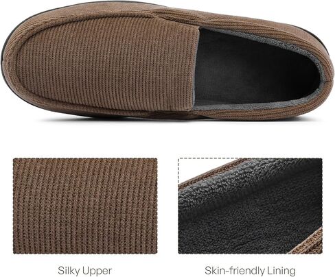 Mixin Mens MoCcasin Slippers Memory Foam Foam Shoes ، Idoor/Outdoor Dark Loafer Slippers Higds for Men Dad Pires in Kuwait
