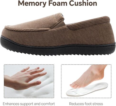 Mixin Mens MoCcasin Slippers Memory Foam Foam Shoes ، Idoor/Outdoor Dark Loafer Slippers Higds for Men Dad Pires in Kuwait