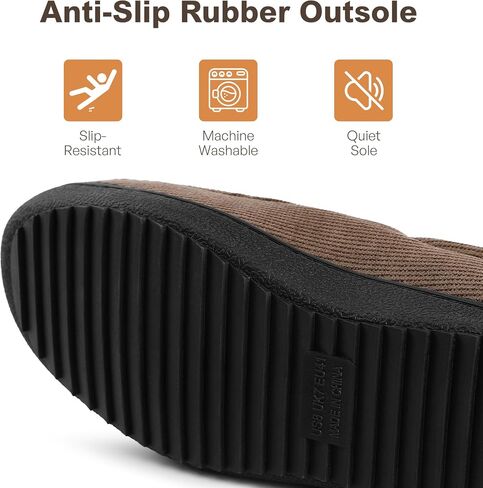 Mixin Mens MoCcasin Slippers Memory Foam Foam Shoes ، Idoor/Outdoor Dark Loafer Slippers Higds for Men Dad Pires in Kuwait