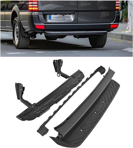 HECASA Rear Bumper Step Running Board Compatible with 2019-2024 Mercedes Benz Sprinter 2500 3500 W907 Rear Lower Bumper Step Pad Cover Black in Saudi Arabia