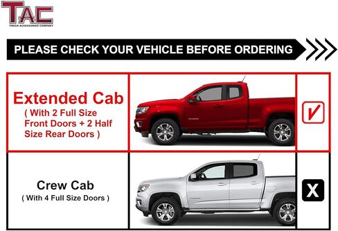 TAC Side Steps Running Boards Compatible with 2015-2022 Chevy Colorado/GMC Canyon Extended Cab Truck Pickup 4.25" Texture Black Side Bars Nerf Bars Off Road Accessories (2pcs) in Saudi Arabia