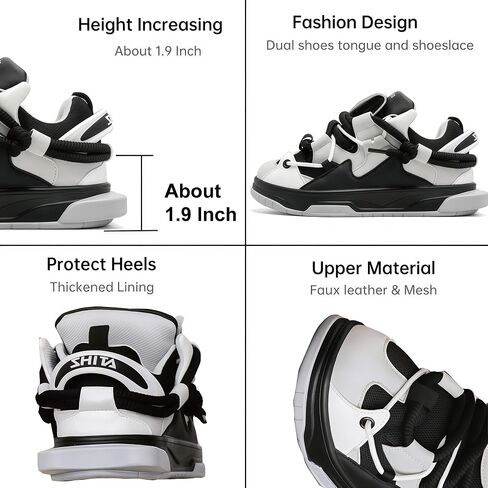 Fashion Women’s Platform Chunky Sneakers Breathable Lightweight Height Increasing Footwear Unisex Casual Walking Running Tennis Shoes in Saudi Arabia