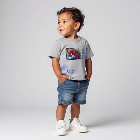 Marvel Spider-Man Holographic Art Shirt Shirt ، T-shirt Boys Spider-Man للأطفال الصغار والأطفال in Saudi Arabia
