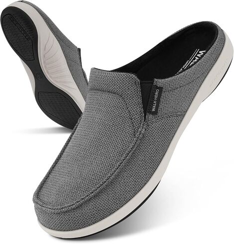 Mens Slippers with Arch Support, Breathable House Slippers for Men with Velvet Lining, Orthopedic Slip On Clog for Plantar Fasciitis, Indoor Outdoor House Shoes with Anti-Skid Rubber Sole in Saudi Arabia
