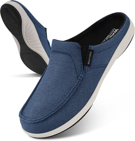 Mens Slippers with Arch Support, Breathable House Slippers for Men with Velvet Lining, Orthopedic Slip On Clog for Plantar Fasciitis, Indoor Outdoor House Shoes with Anti-Skid Rubber Sole in Saudi Arabia