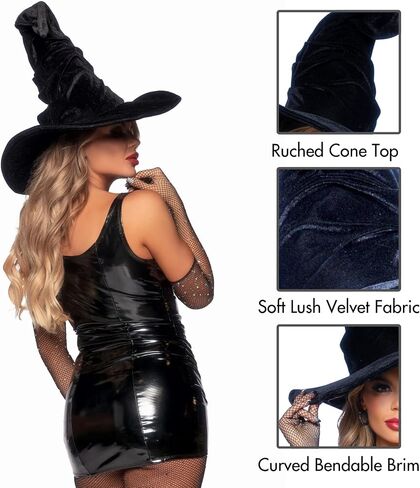 Leg Avenue Women's Large Ruched Witch Hat,Emerald in Saudi Arabia