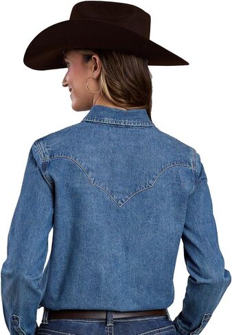 KARMAN INC Women's Turquoise Western Denim Shirt in Saudi Arabia
